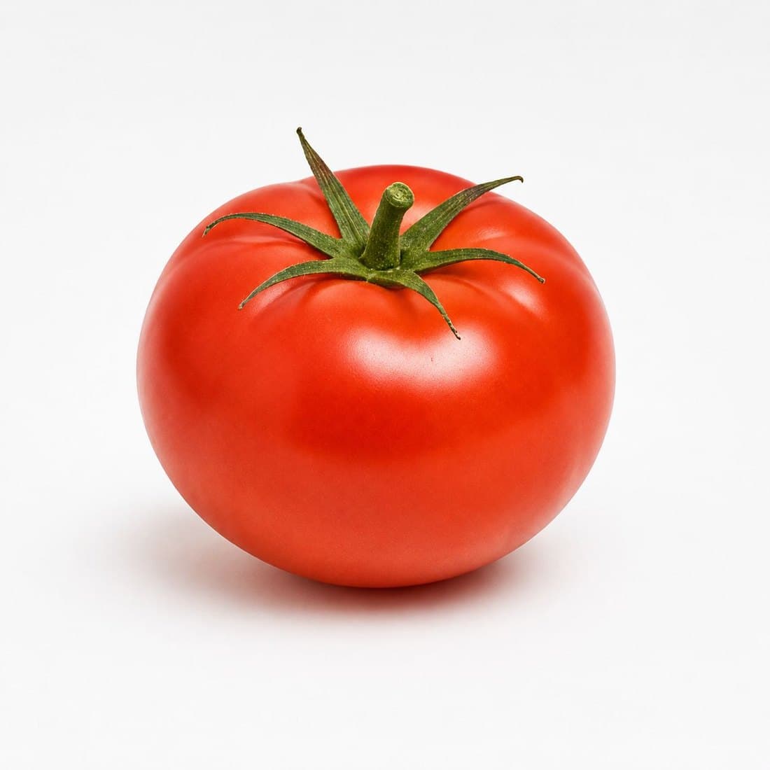 A ripe red tomato